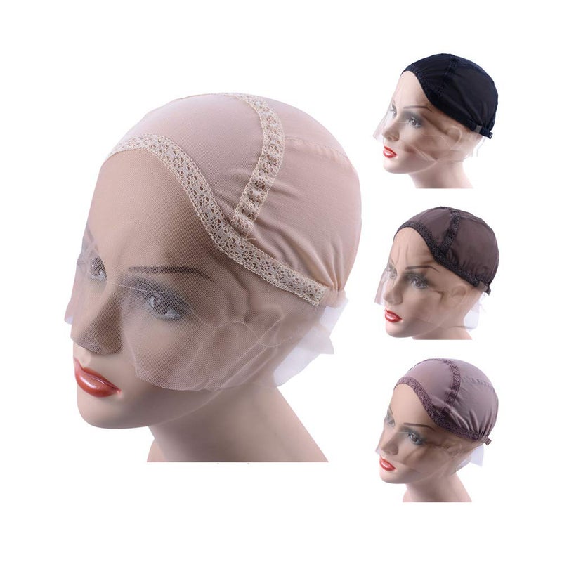 yantaisiyu Lace Front Wig Cap for Making Wigs with Adjustable Strap Glueless Weaving Wig Caps Swiss Lace Hairnet (Blonde M 54 cm) - Image 1